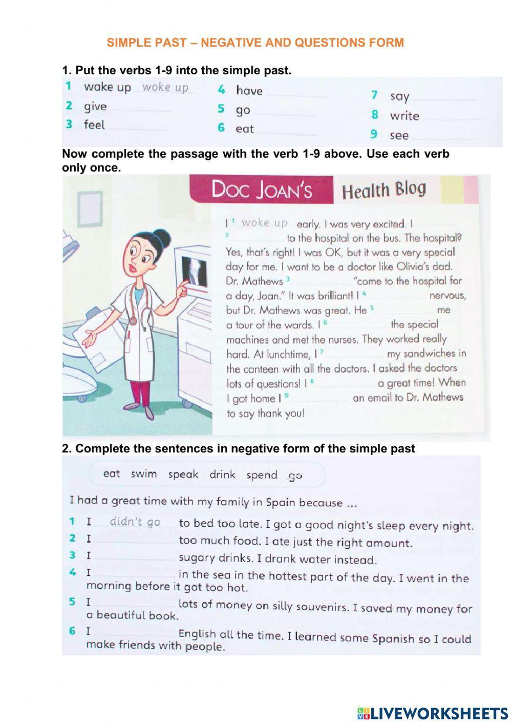 Simple past - NEGATIVE AND QUESTION FORM Simple past - NEGATIVE AND QUESTION FORM