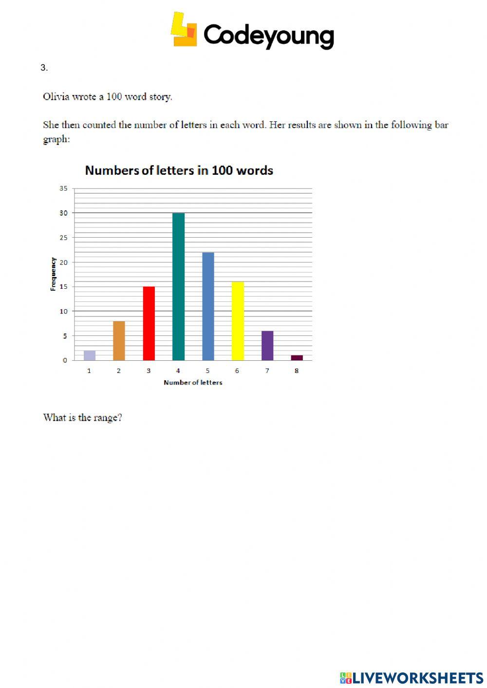Arithmetic Mean and Range of Ungrouped Data Application worksheet ...