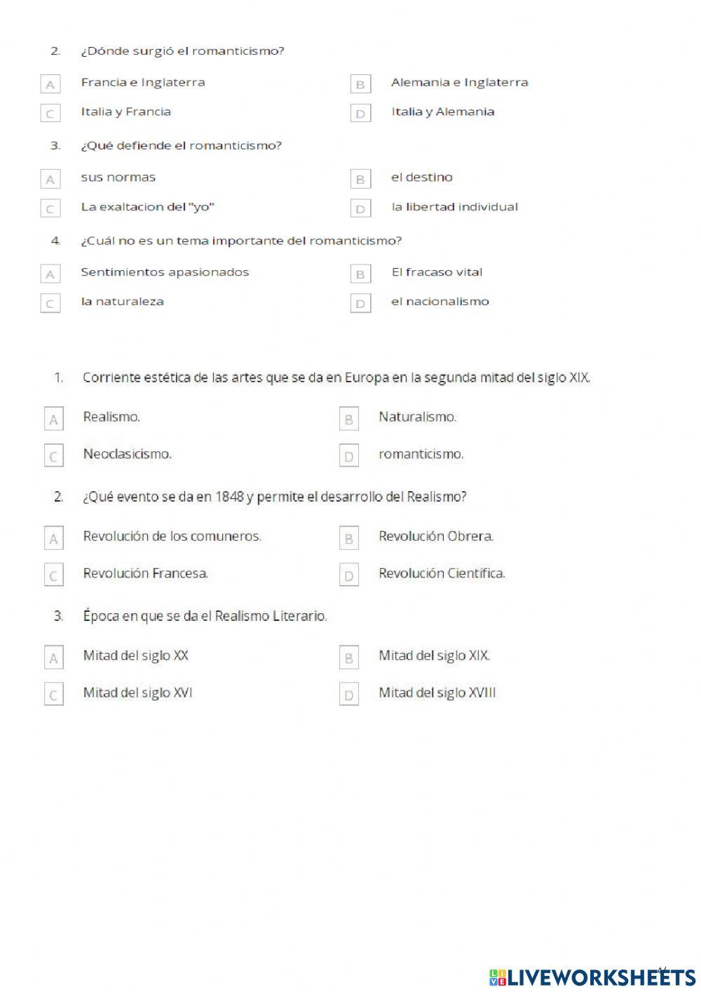 Prueba sumativa del cuarto parcial de lenguaje