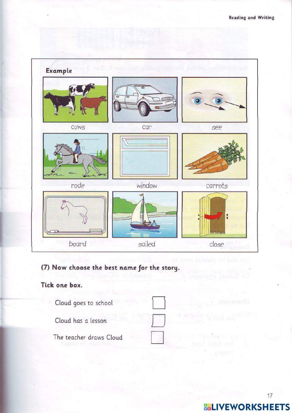 Movers - Test 1 - Book 5 - Reading + Writing