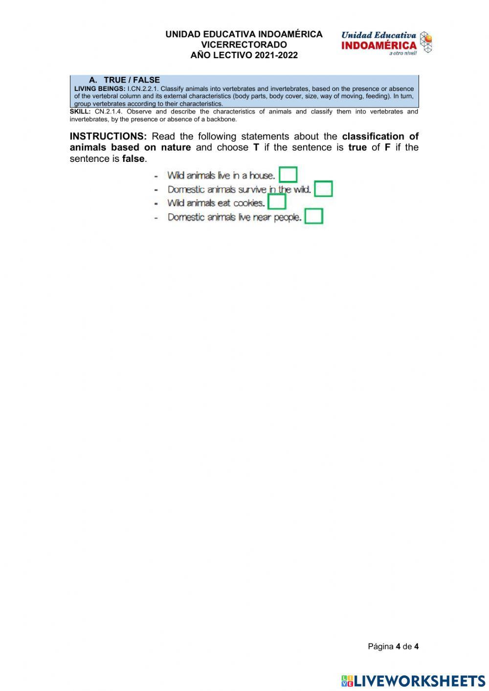 Evaluación quimestral