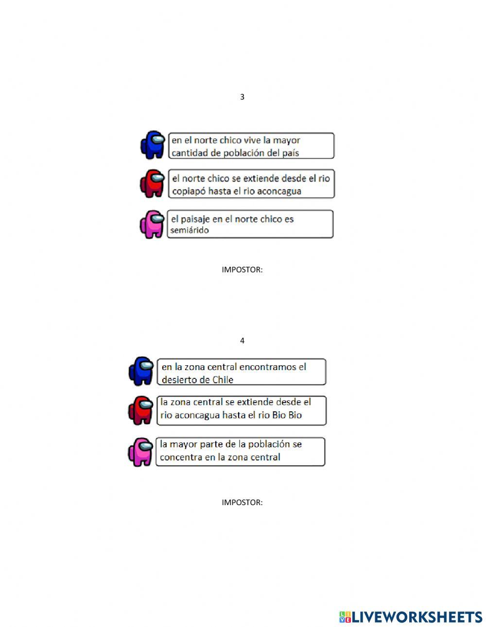 Among us zonas naturales 5to