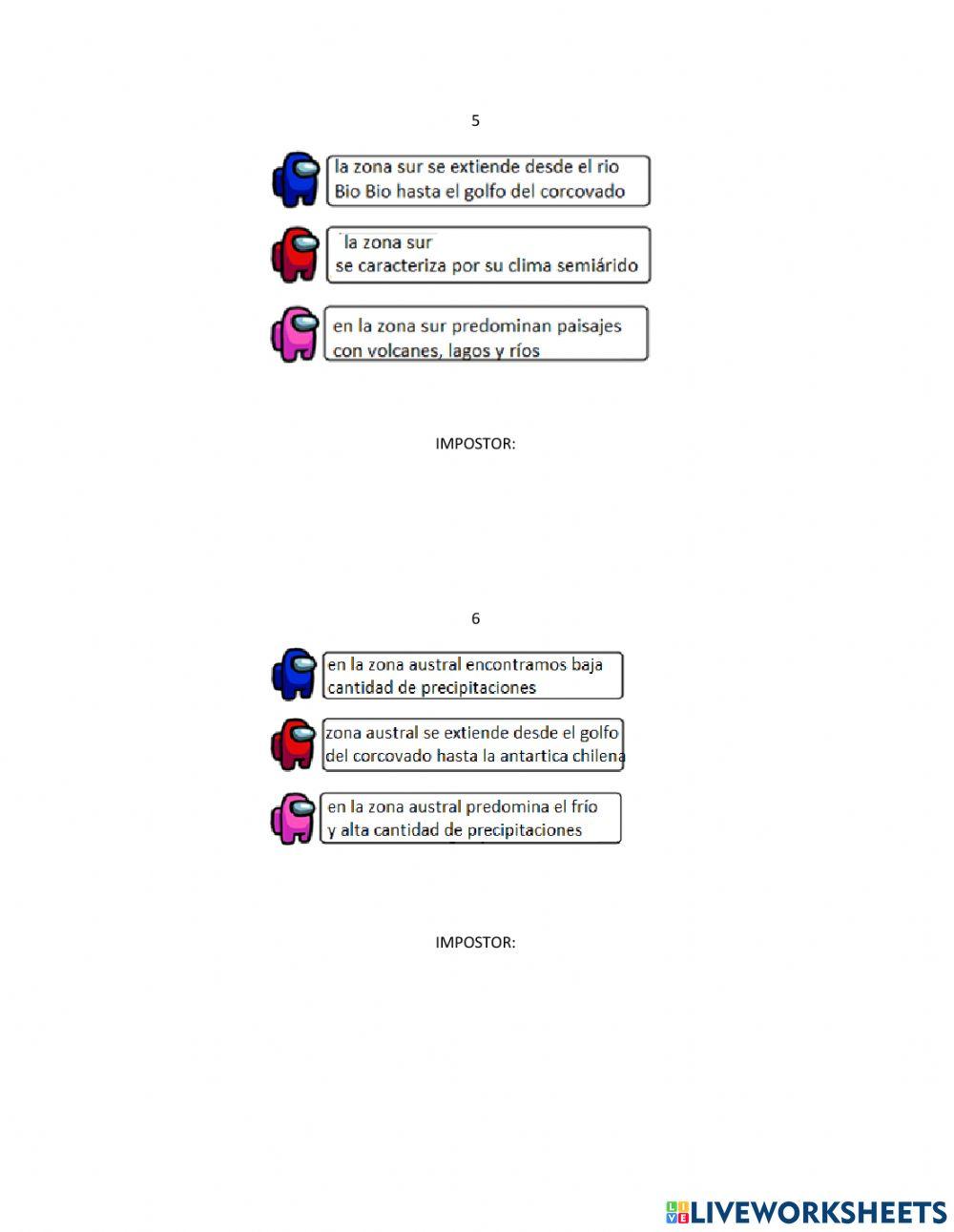 Among us zonas naturales 5to