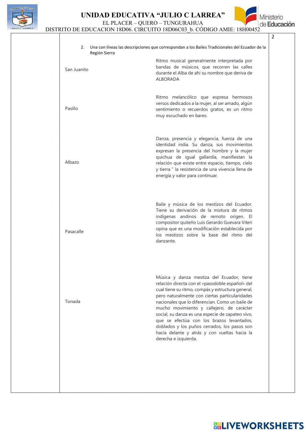 Educacion cultural  artistica