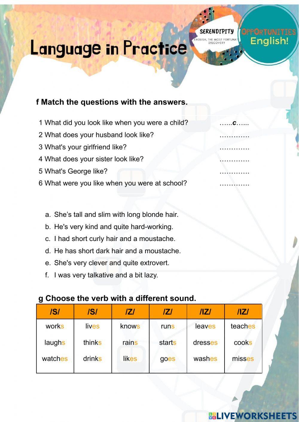 Unit 1b, pre intermediate homework