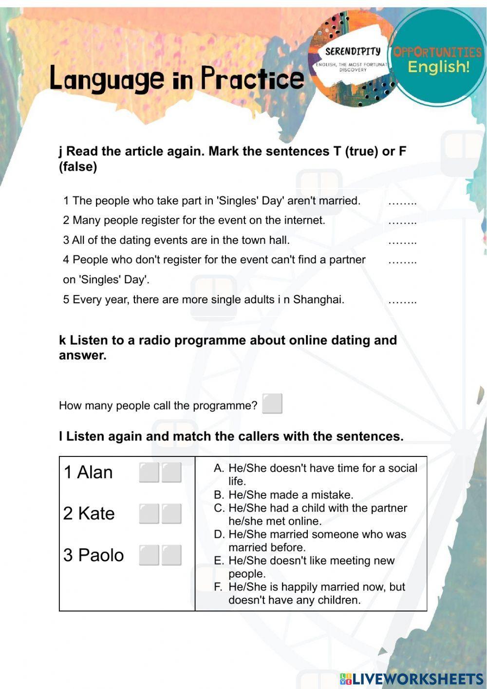 Unit 1b, pre intermediate homework