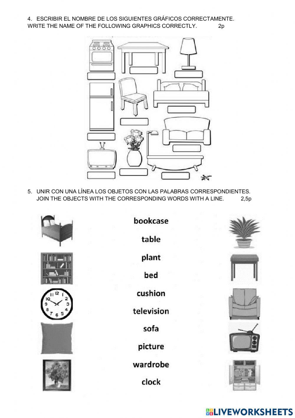 Examen de ingles 4to