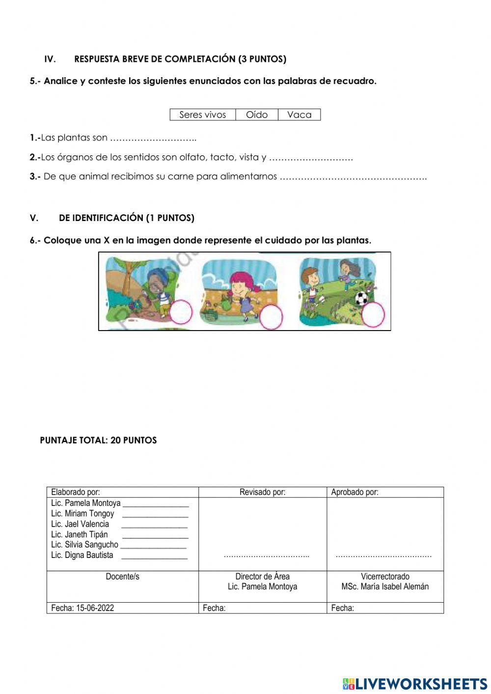 Evaluacion ciencias naturales 2do quimestre