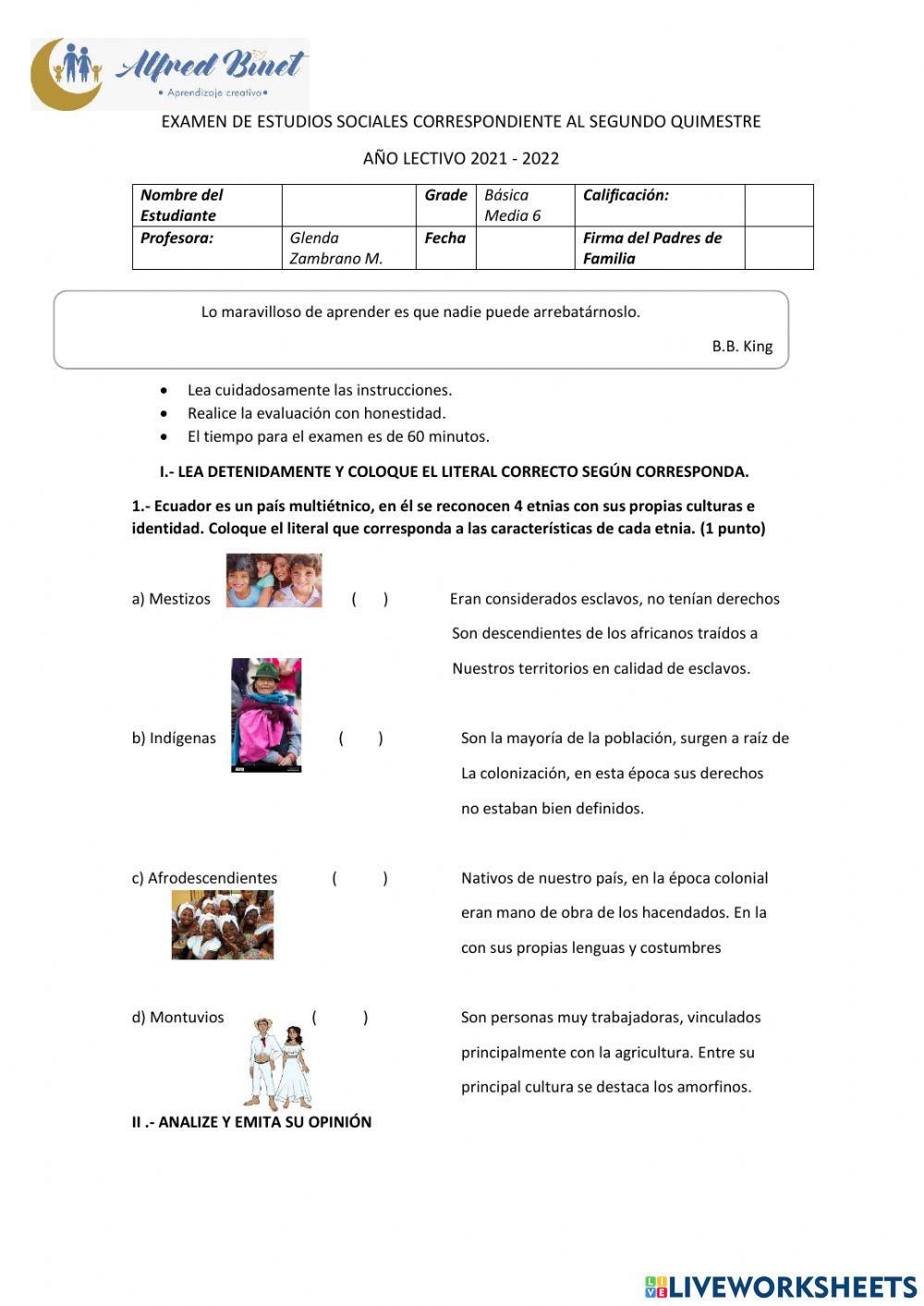 Examen Sociales