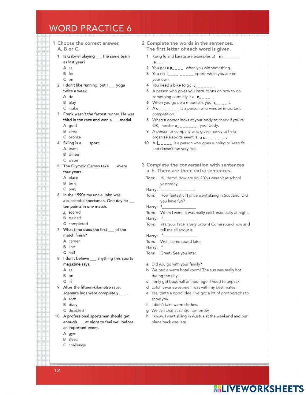 Sports - unit 6 - focus1