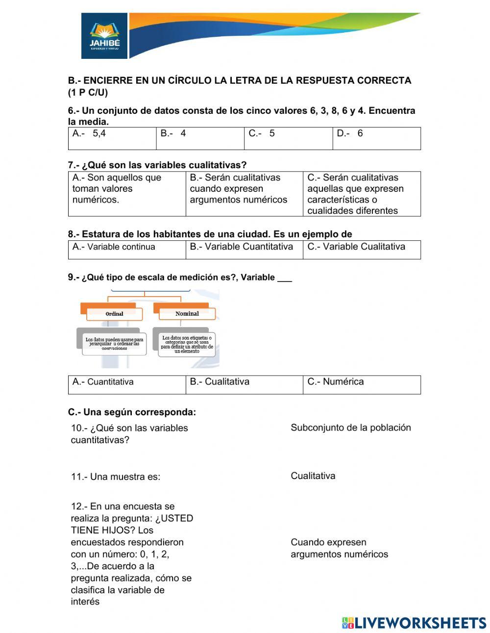 Evaluación Unidad Cuatro