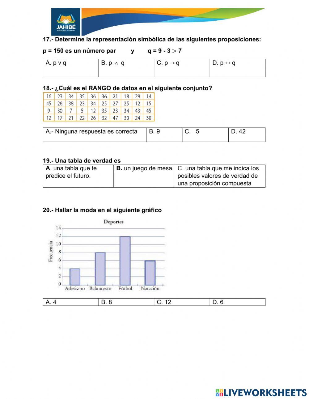 Evaluación Unidad Cuatro