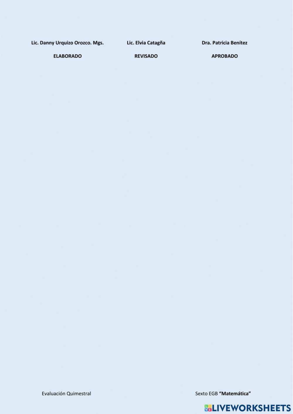 Evaluación de Matemática