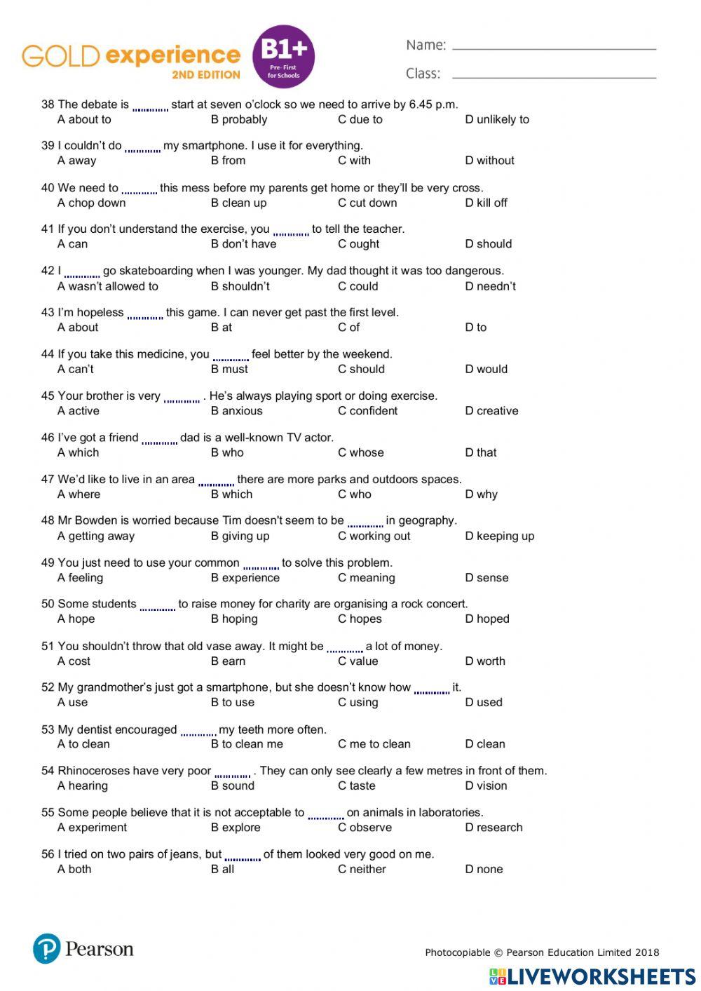 Gold-Exp-B1P-Diagnostic-Test-A
