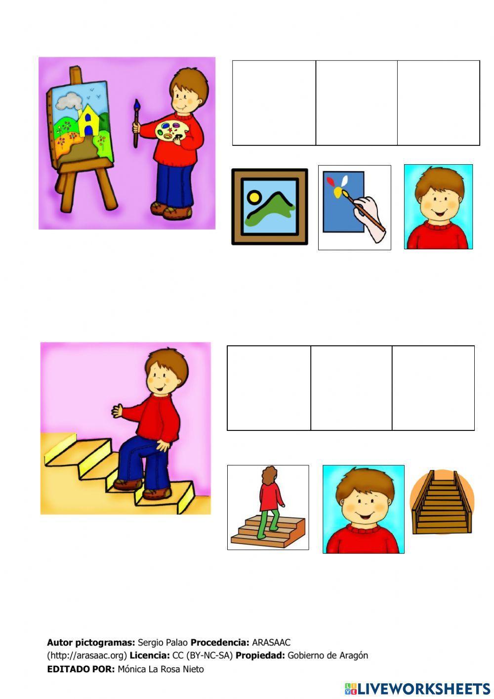 Formación de oraciones con pictogramas
