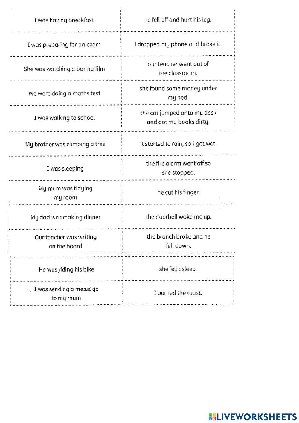 Past continuous past simple