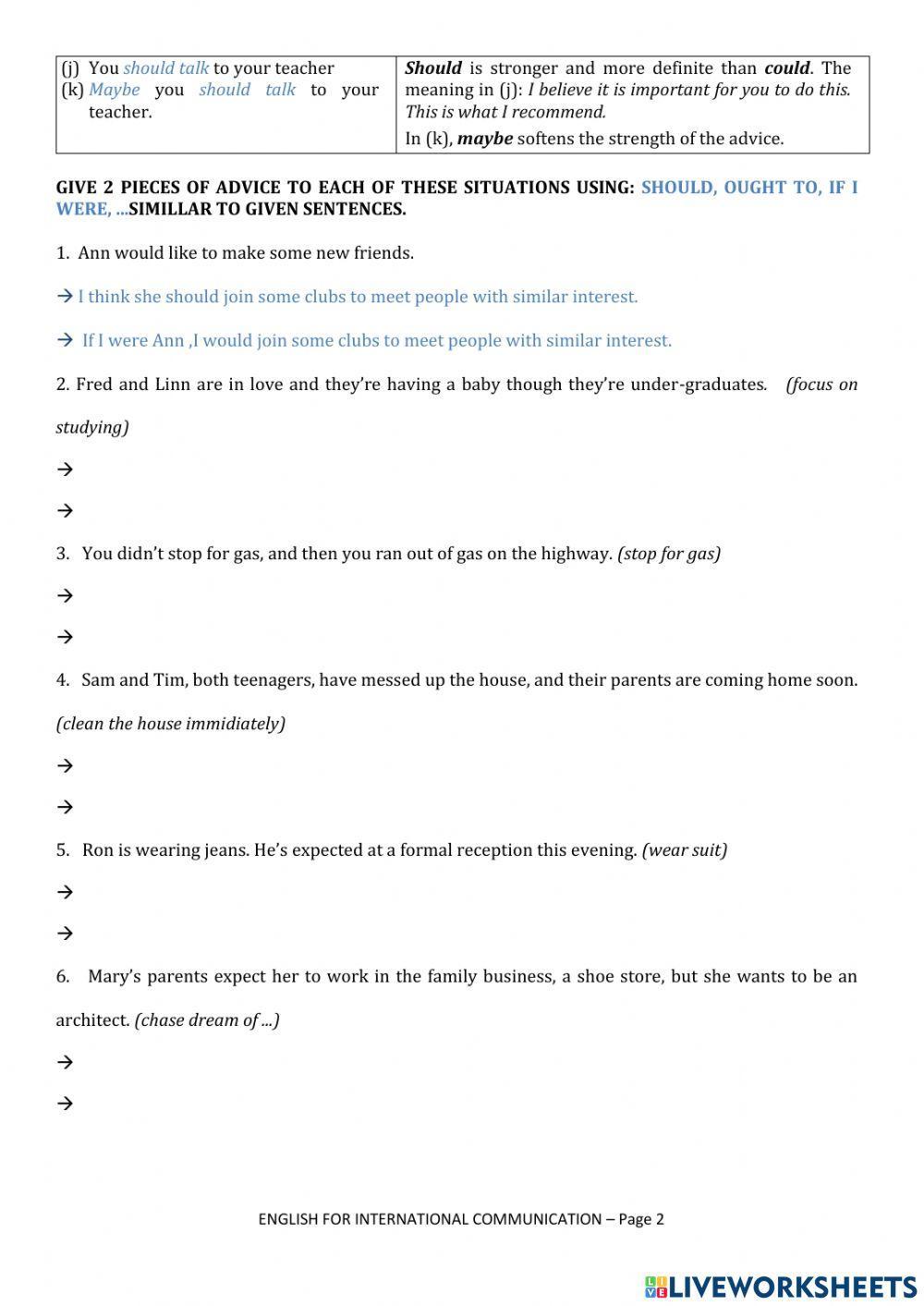 10.request and offers, SUGGESTIONS AND ADVICE