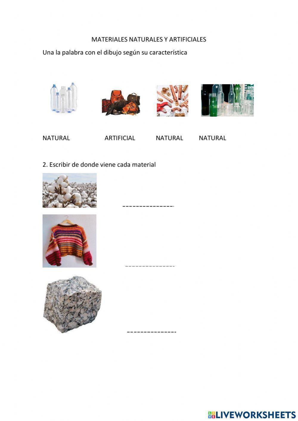 Materiales Naturales y Artificiales