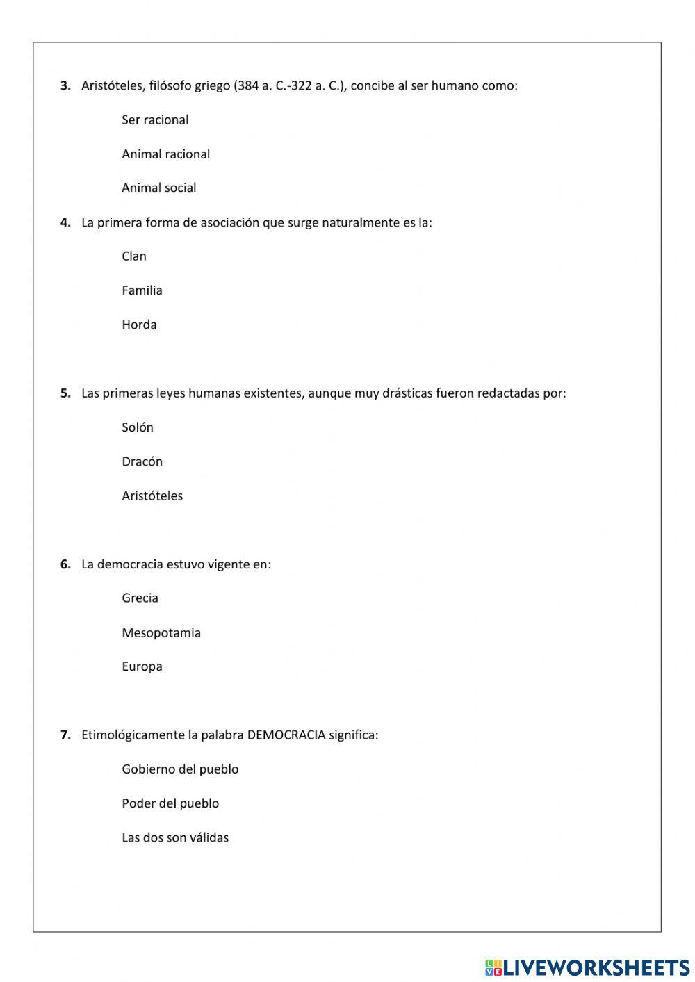 Examen Ciudadanía II Quimestre