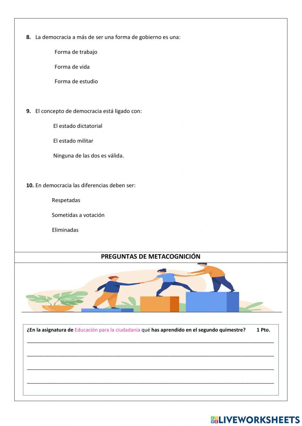Examen Ciudadanía II Quimestre