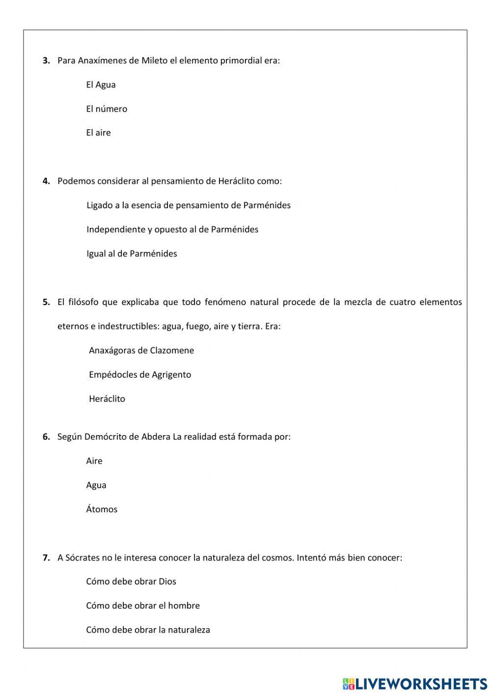 Examen de Filosofía