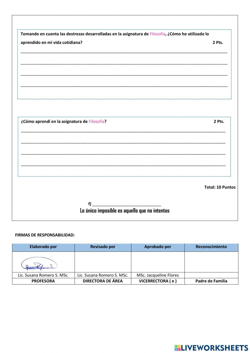 Examen de Filosofía