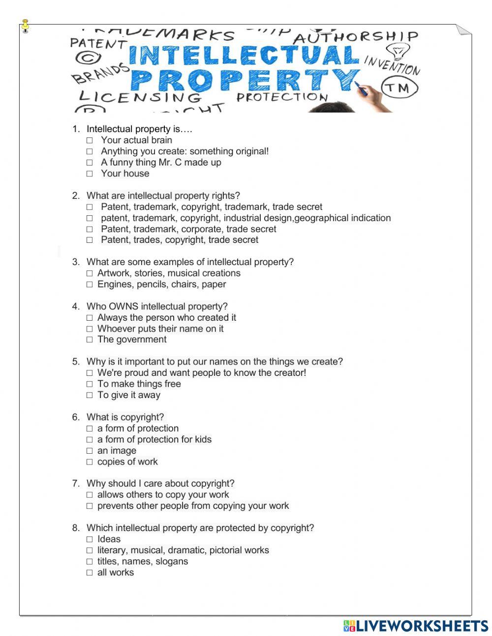 INTELLECTUAL PROPERTY TASK 