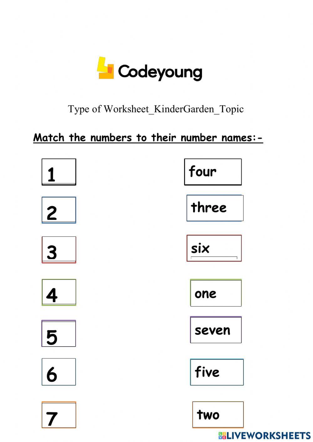 Match number names till 7
