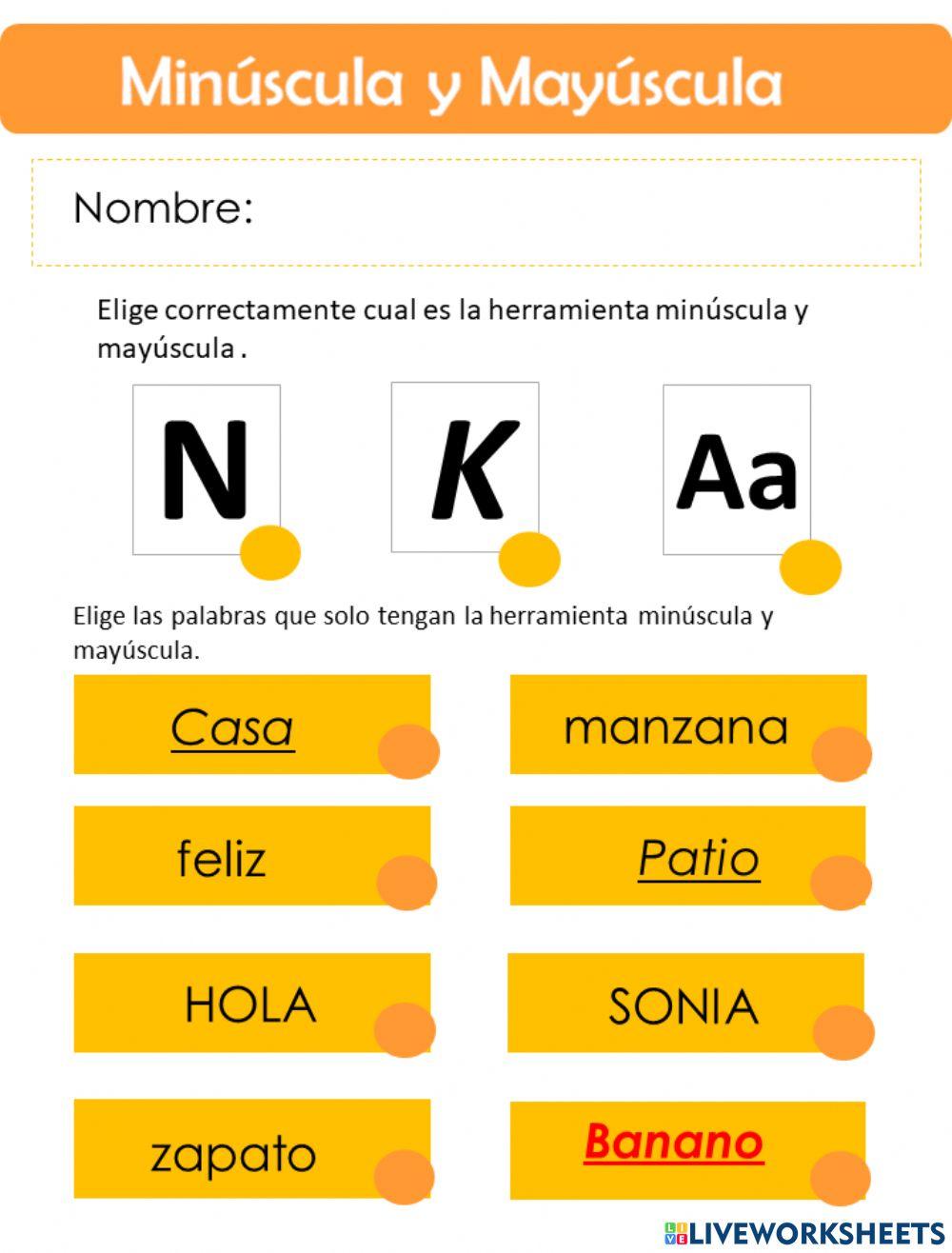 Minúscula y Mayúscula