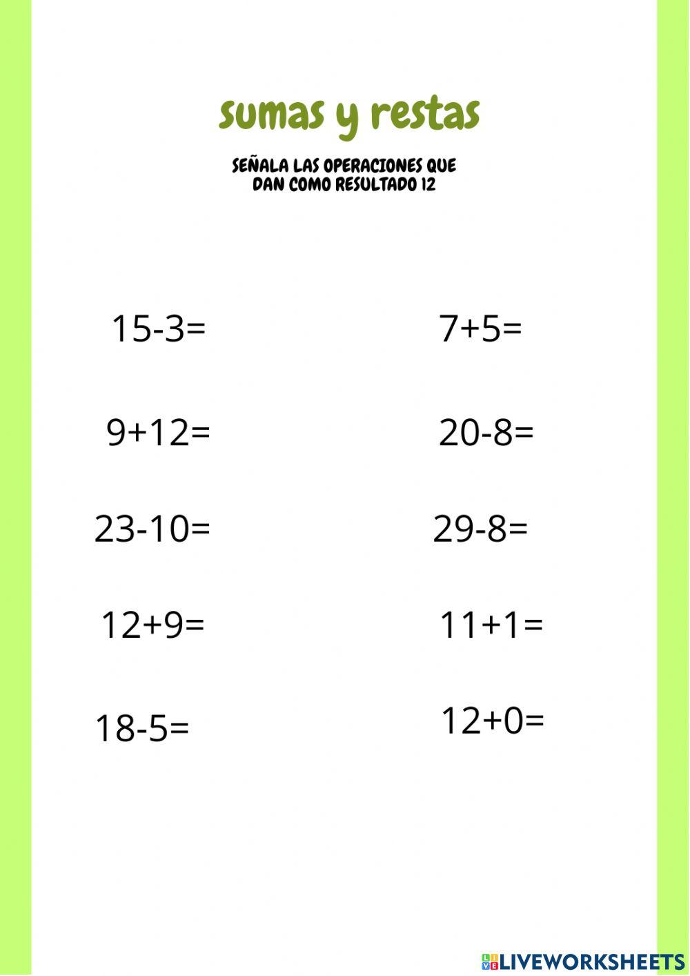 Sumas y restas
