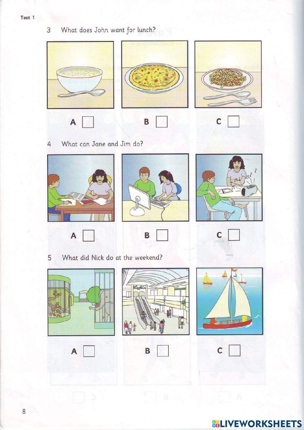 Movers - Test 1 - Book 6 - Listening