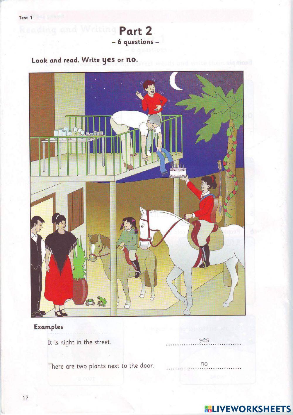 Movers - Test 1 - Book 6 - Reading + Writing