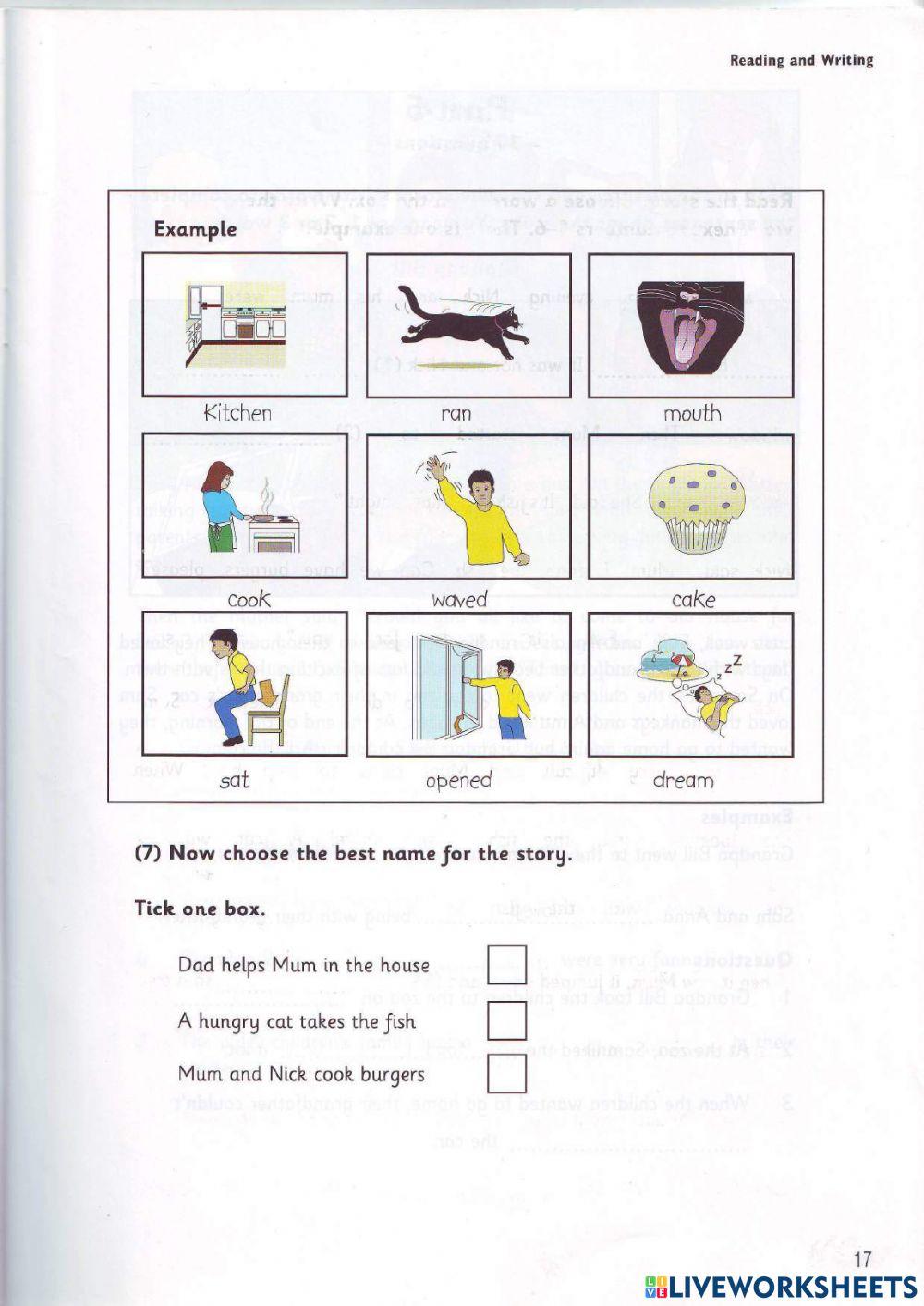 Movers - Test 1 - Book 6 - Reading + Writing