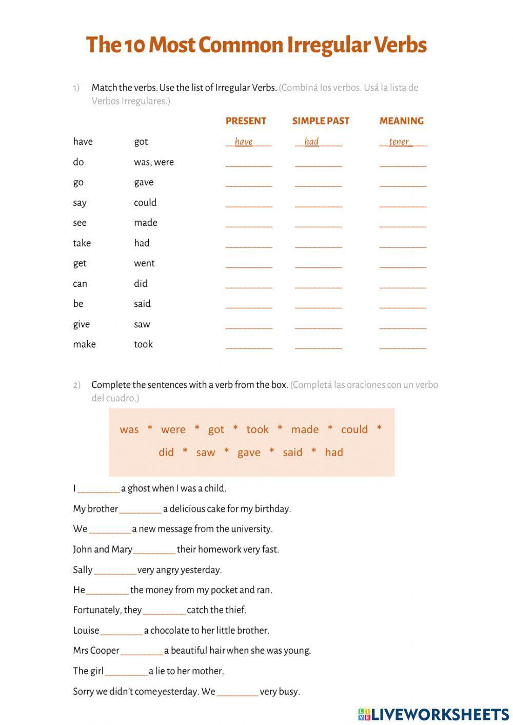 The 10 Most Common Irregular Verbs