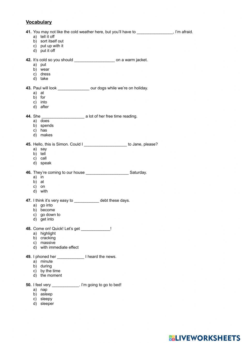 Quick placement test