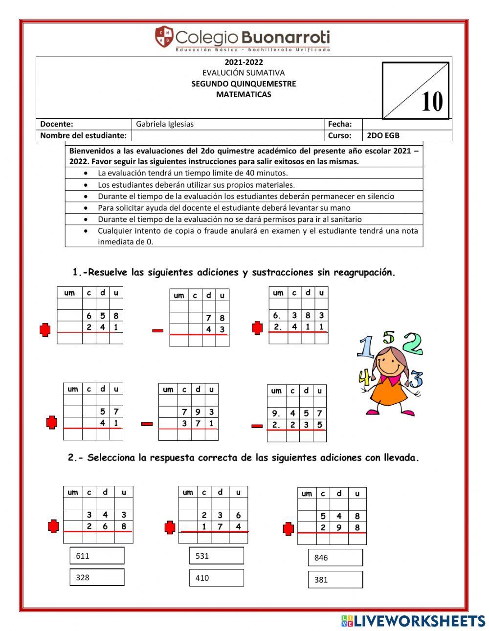 Evalaucion quimestral