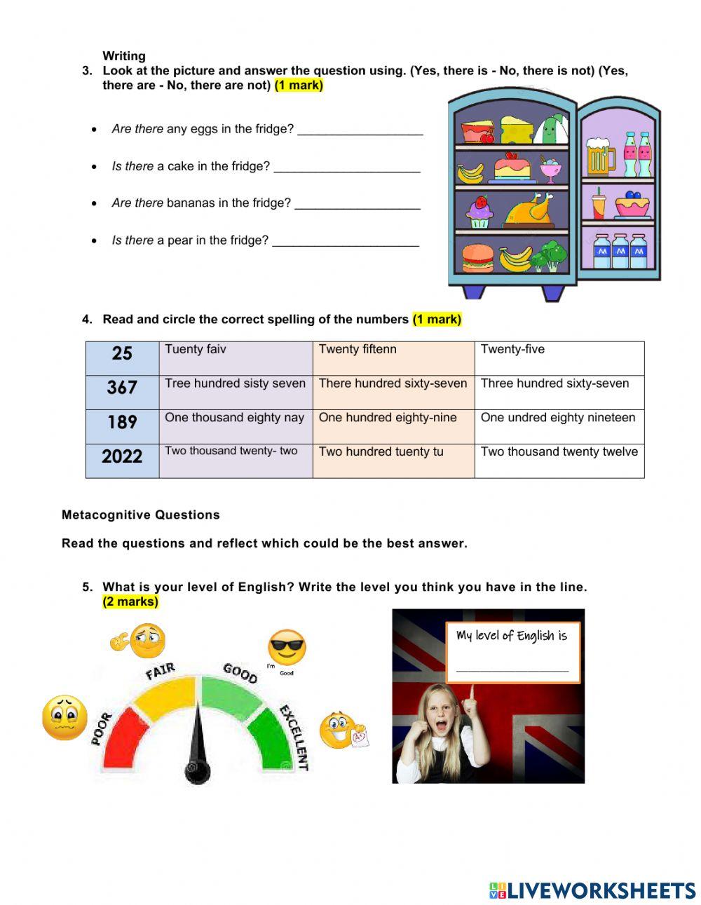 Second Term - Elglish Test