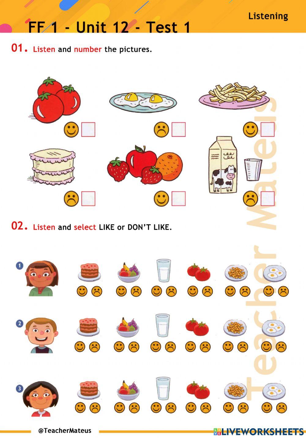 FF 1 - Unit 12 - Test 1 - Listening