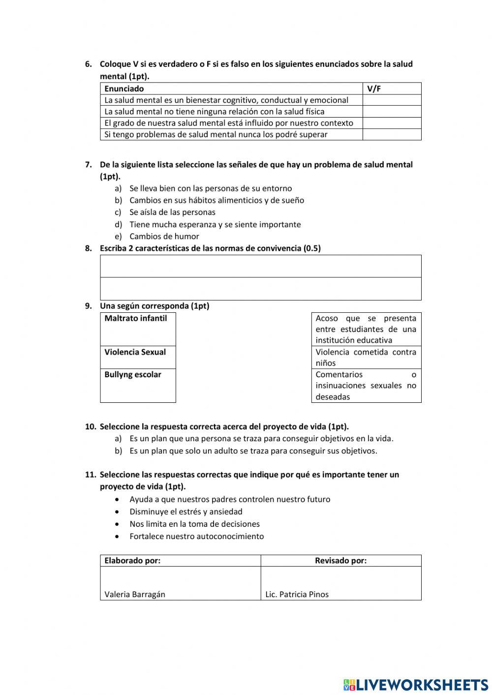 Prueba 2do quimestre DH