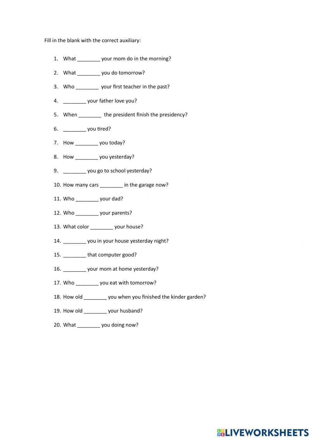 Auxiliaries in English