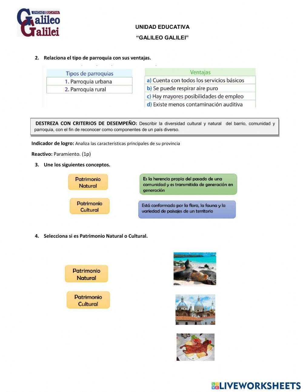 Examen quimestral de sociales