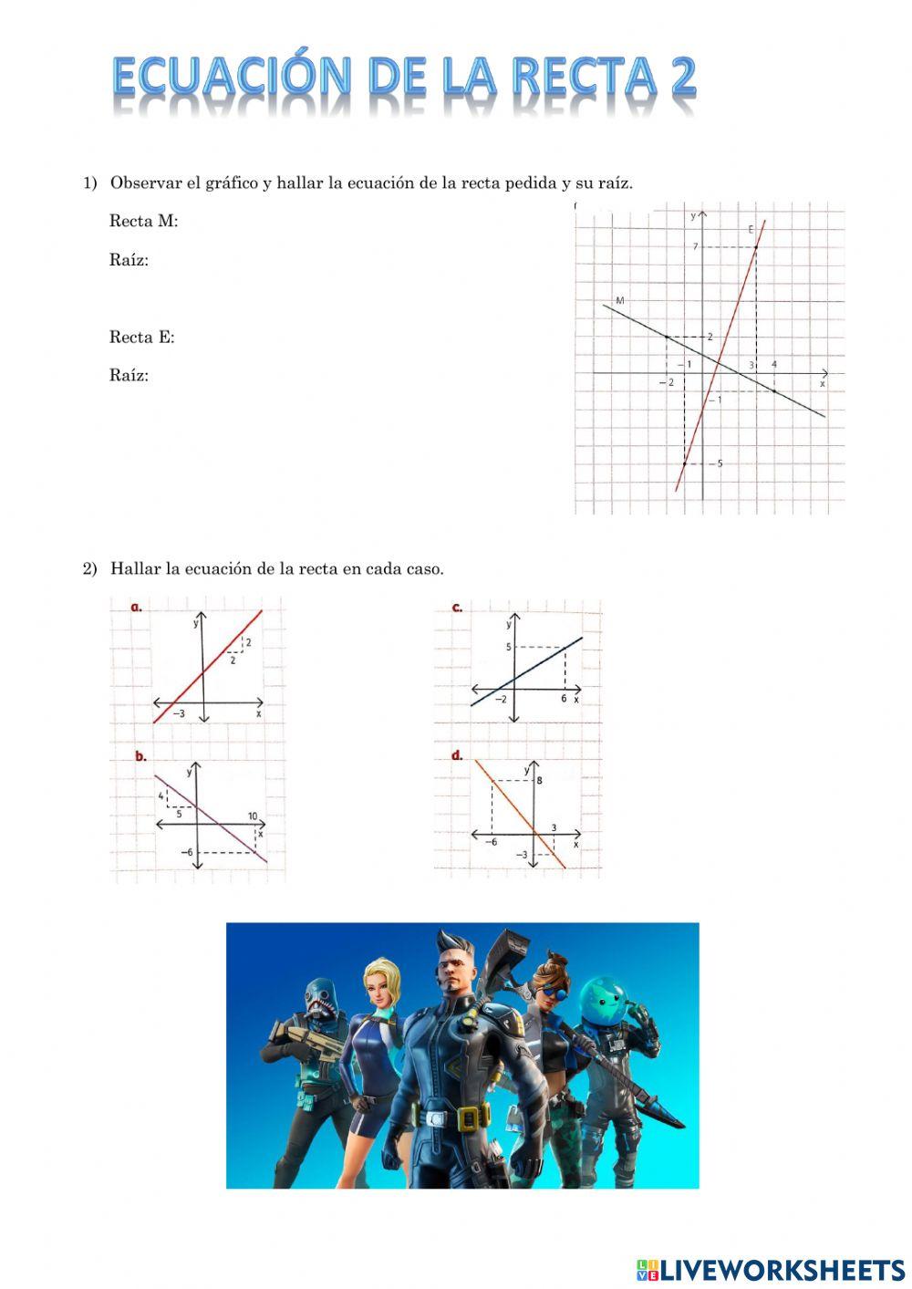 Ecuación de la recta 2