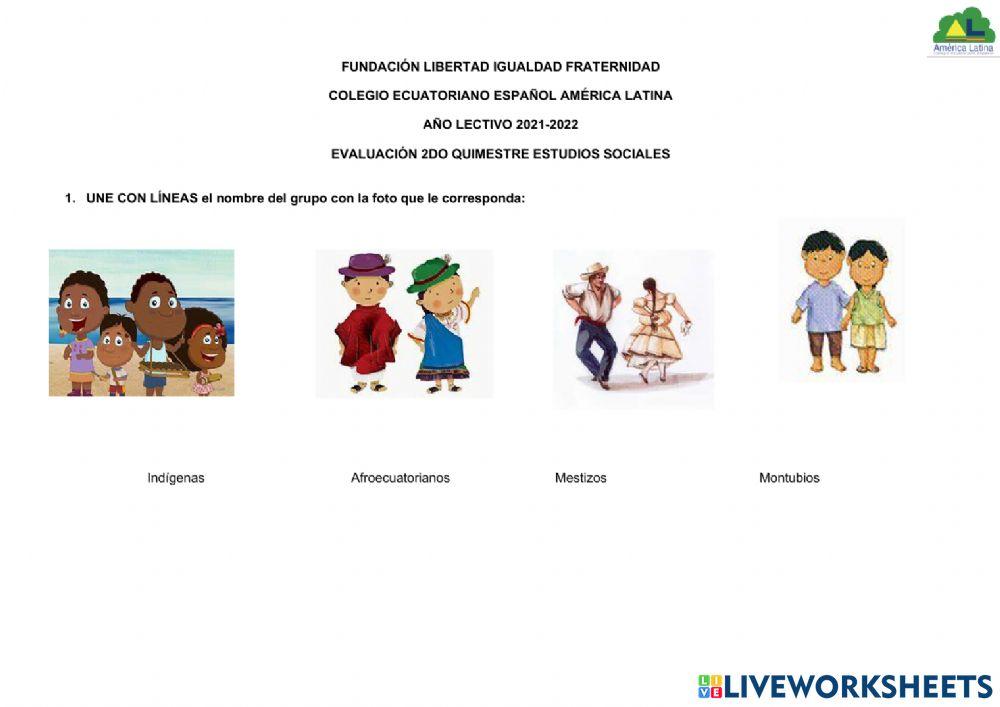 Evaluación quimestral 5EGB adaptado