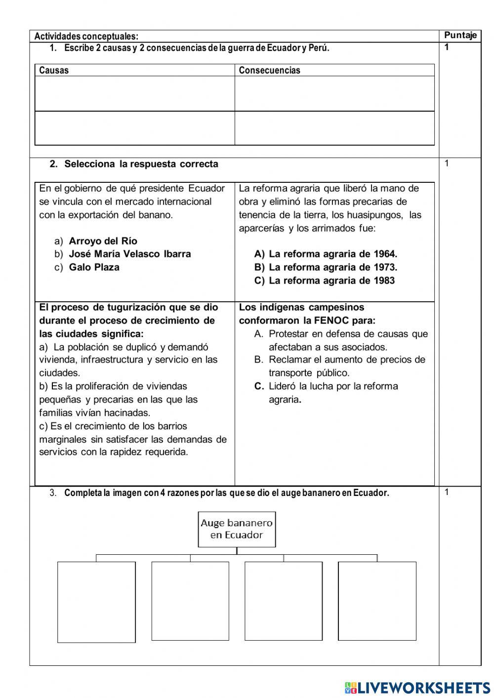 Examen de estudios sociales