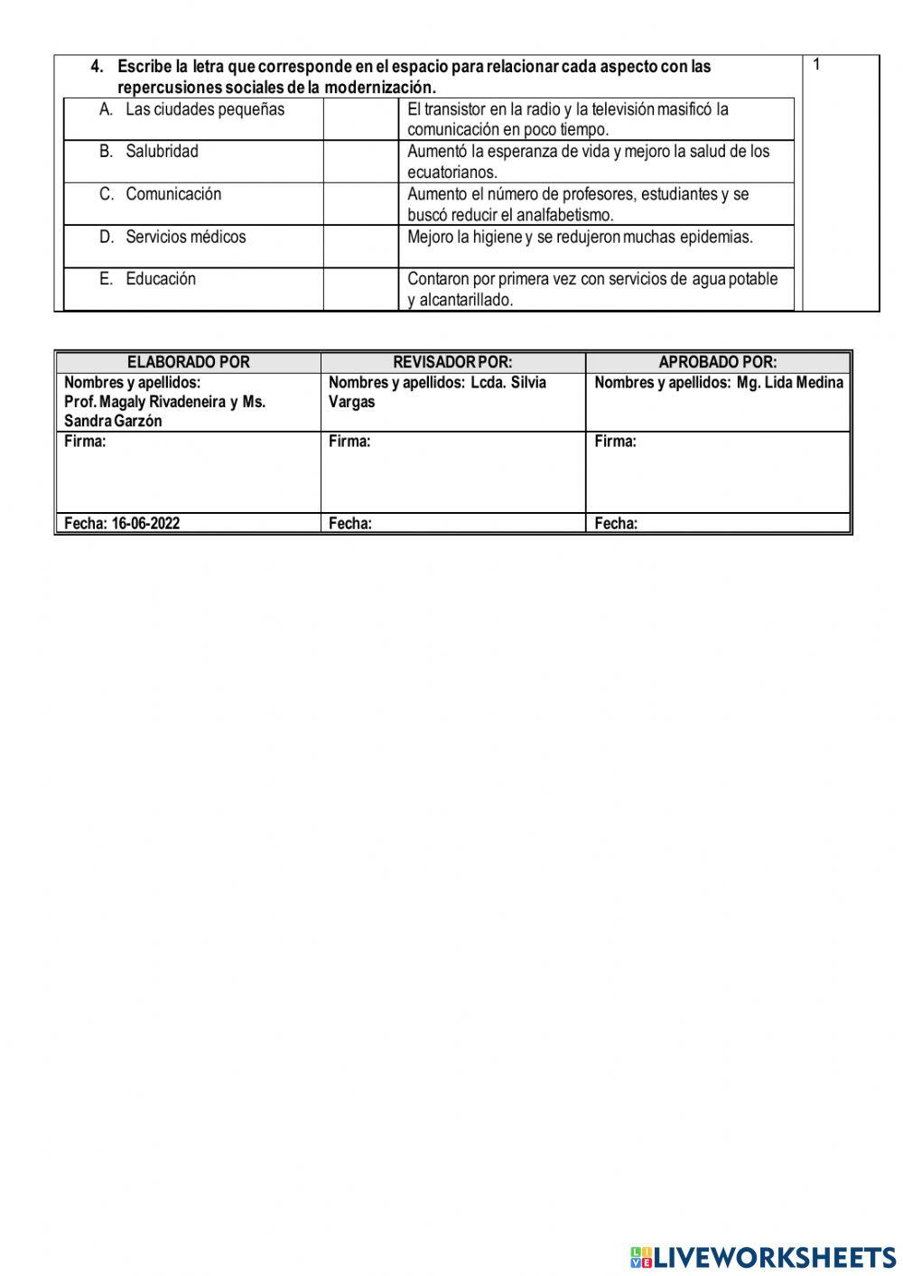 Examen de estudios sociales
