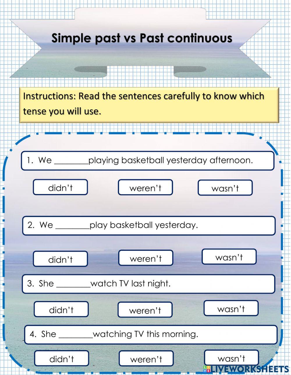 Simple past vs Past continuous