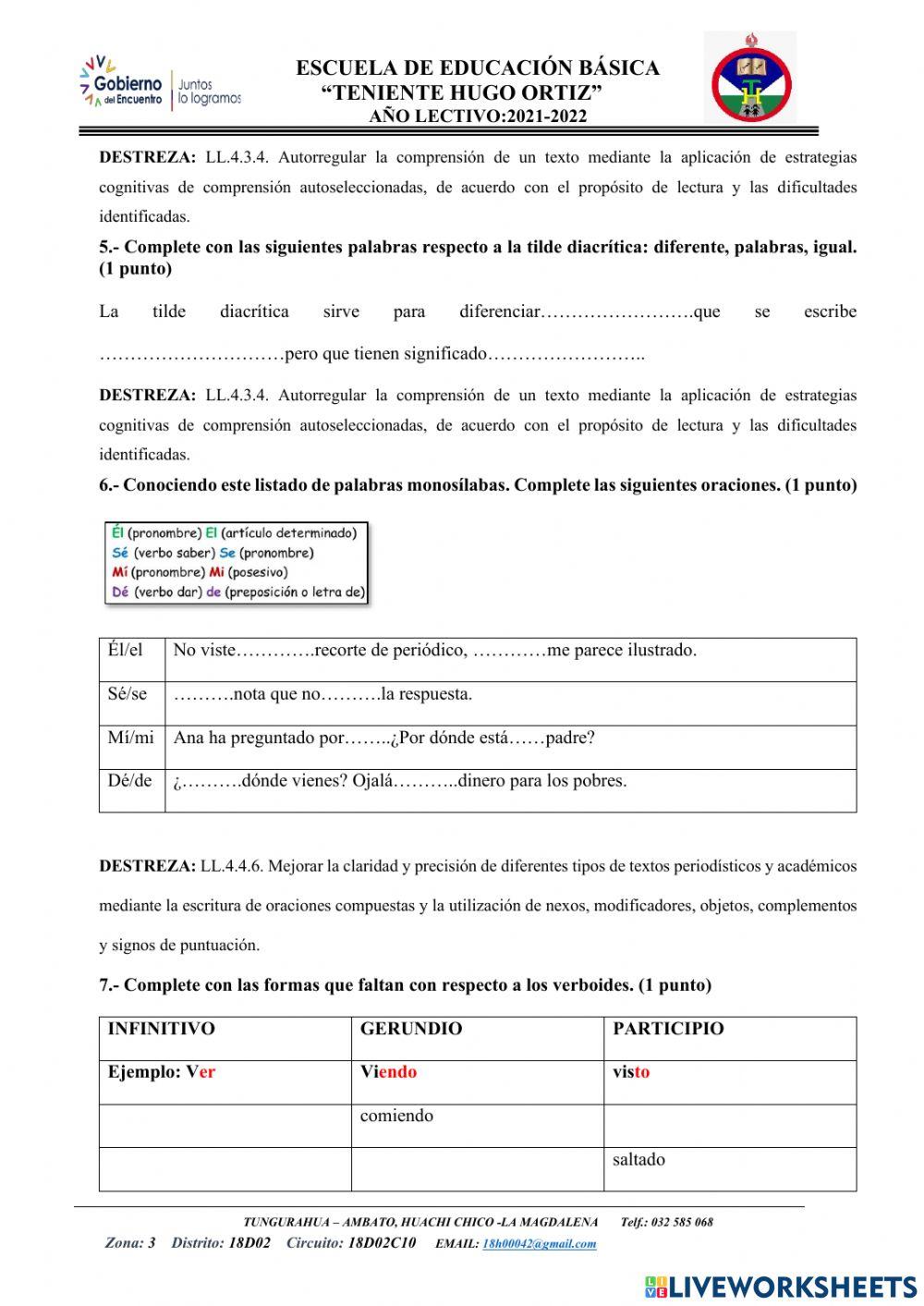 Evaluación sumativa-segundo parcial-2q 8v0 año lengua y literatura
