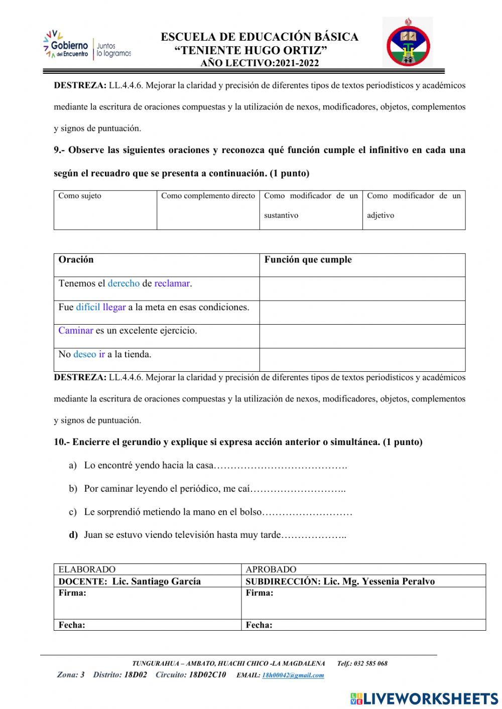 Evaluación sumativa-segundo parcial-2q 8v0 año lengua y literatura
