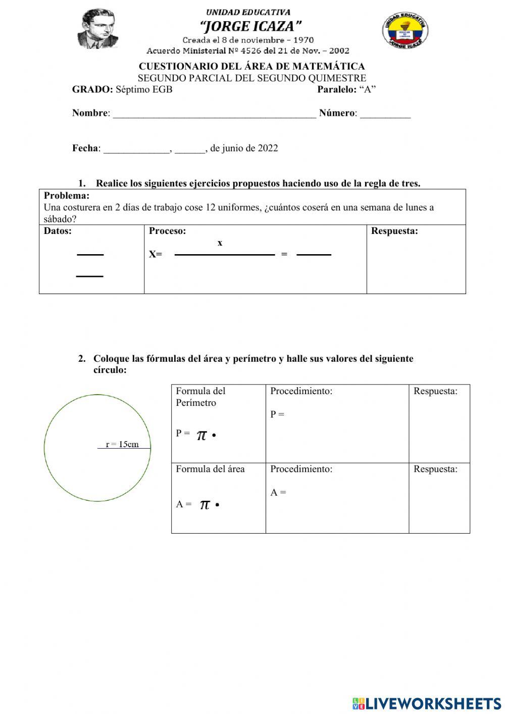 Evaluación matemática