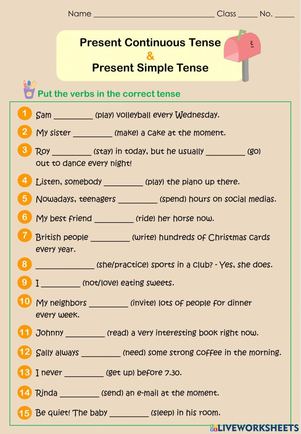 Present Continuous and Present Simple Tense
